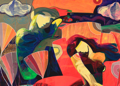 Secrets, Canvas Painting by Tadeo Zavaleta, 32x32 streched and framed