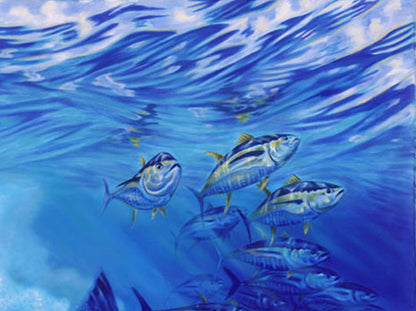 Blue Freedom, limited edition giclee on canvas  by Jason Mathias, 36X72 signed.