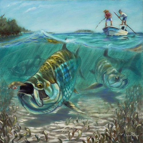 Tarpon-Fever, limited edition by Jason Mathias, 40x40 signed and numbered