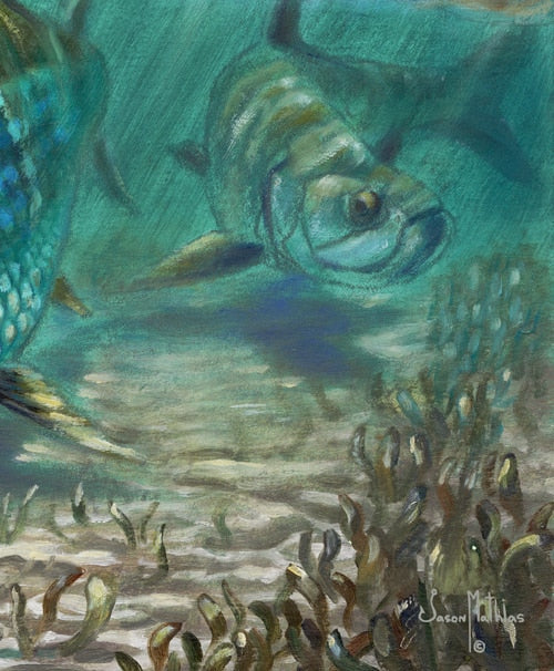 Tarpon-Fever, limited edition by Jason Mathias, 40x40 signed and numbered