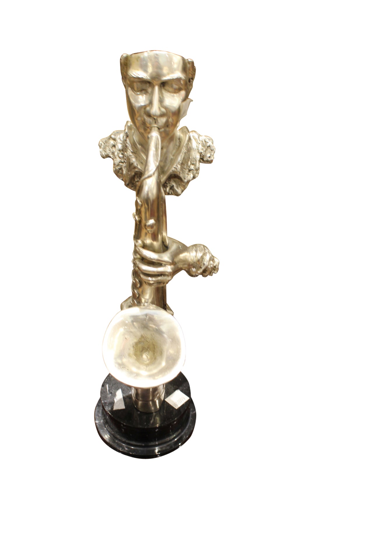 Man Playing Trombone Bronze Statue -  Size: 8"L x 5"W x 14"H. 
