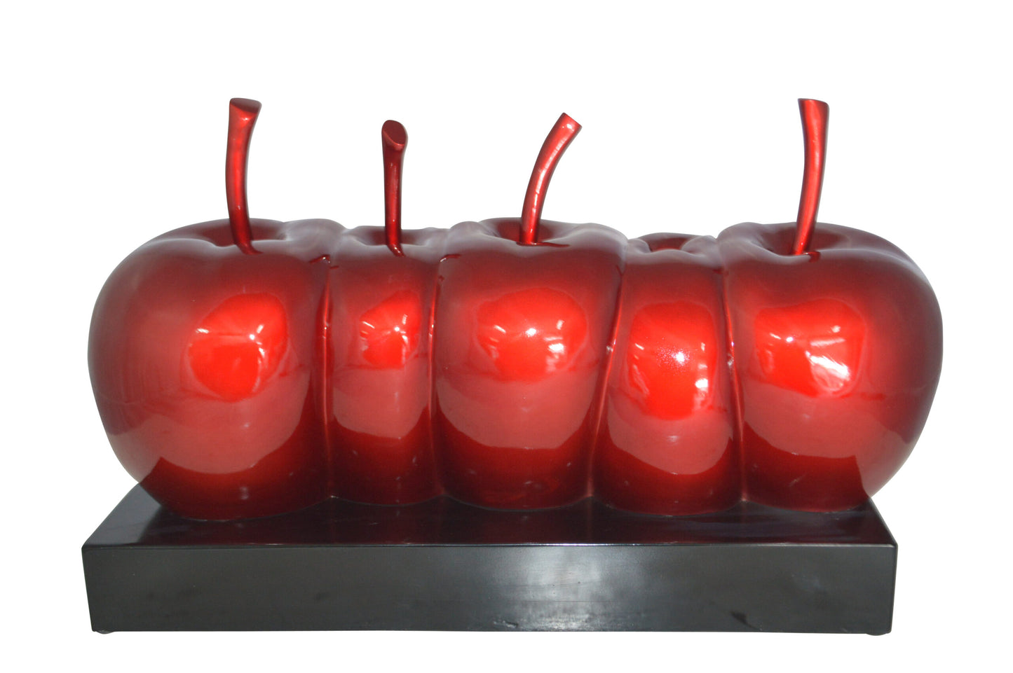 Modern Art Red Apples Resin Statue -  Size: 22"L x 8"W x 13"H.