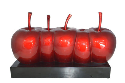 Modern Art Red Apples Resin Statue -  Size: 22"L x 8"W x 13"H.