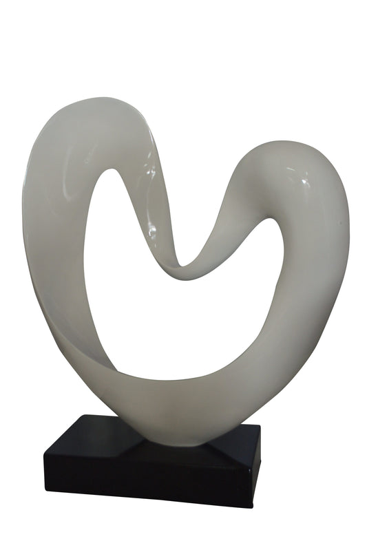 Modern Art White Love Statue Made of Resin -  Size: 19"L x 6"W x 22"H.