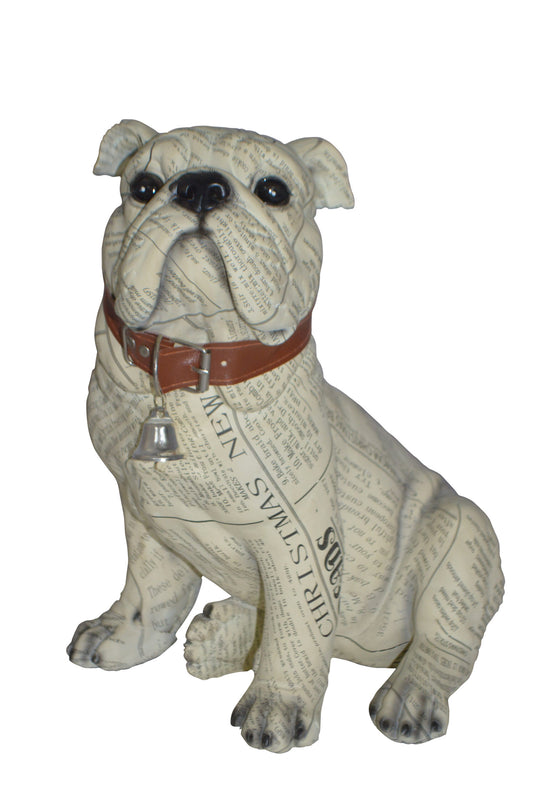 Modern News Bulldog made of Resin -  Size: 9"L x 8"W x 12"H.