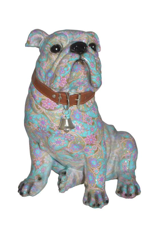 Modern Pastel Bulldog made of Resin -  Size: 9"L x 8"W x 12"H.
