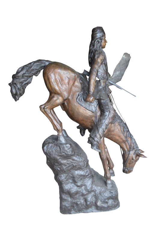 Mountain Man, Giant, By Remington Bronze Statue -  Size: 57"L x 221"W x 71"H.