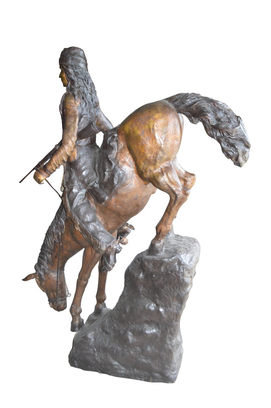 Mountain Man, Giant, By Remington Bronze Statue -  Size: 57"L x 221"W x 71"H.