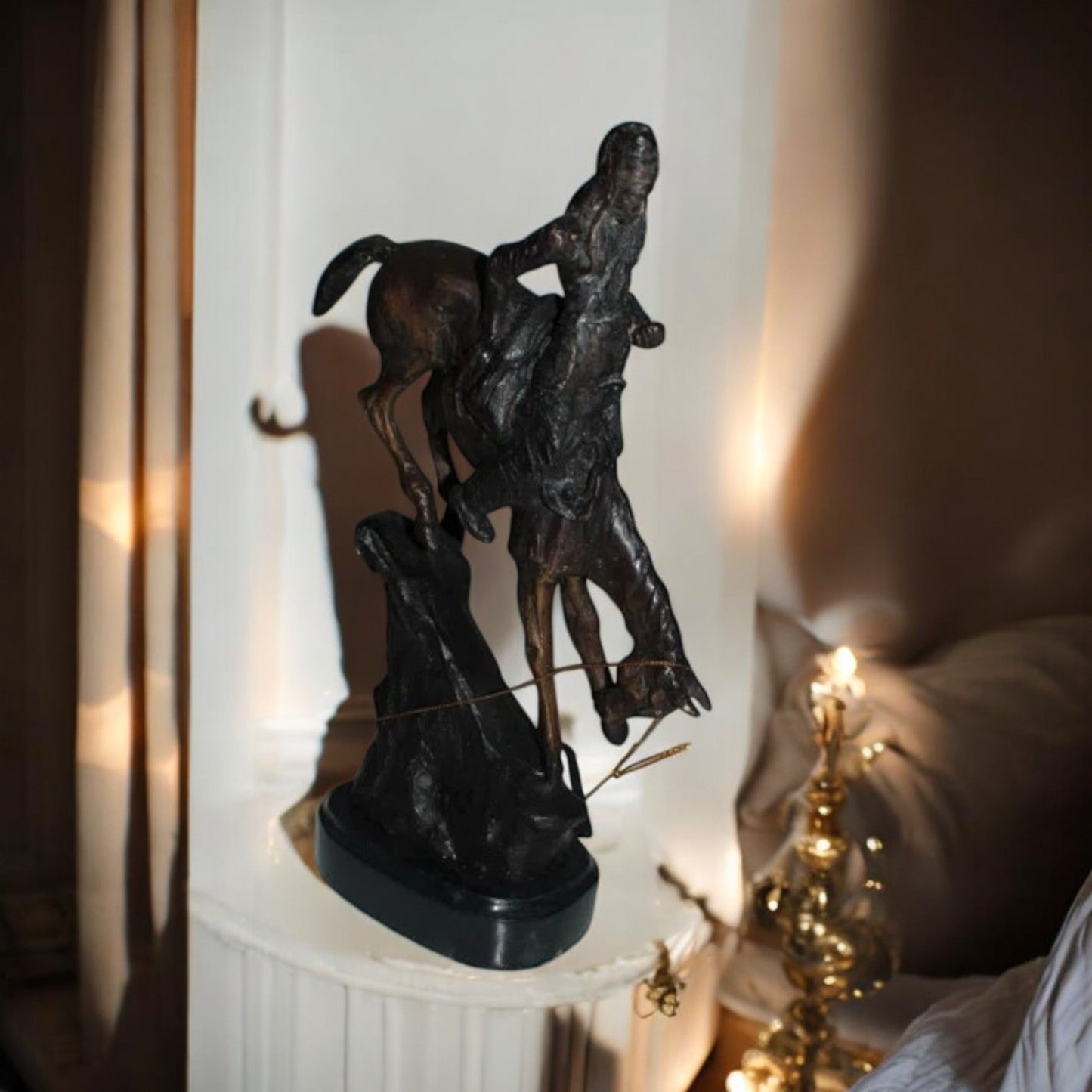 Mountain man -small, by Remington Bronze Statue -  7"L x 2.5"W x 11"H.