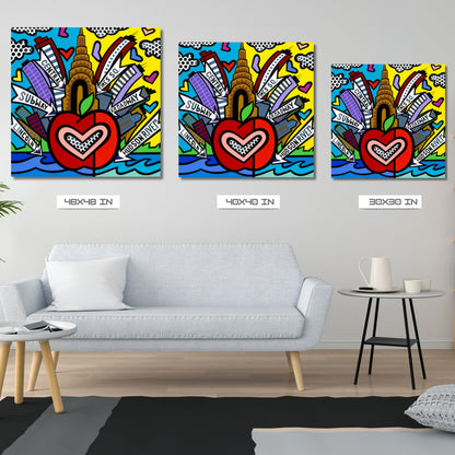 New York, Acrylic Painting, Stretched Canvas, Wall Art by Jozza 30" x 30" x 1"