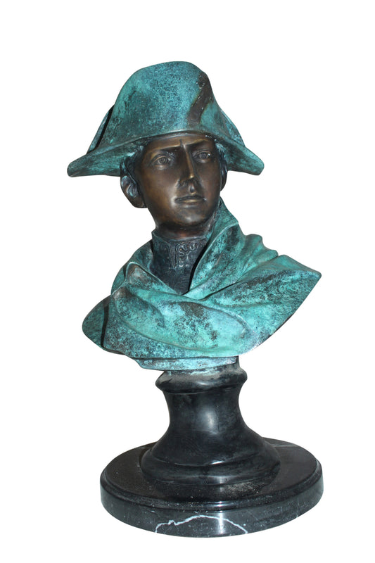Napoleon Bust Bronze Statue -  Size: 14"L x 12"W x 24"H. 