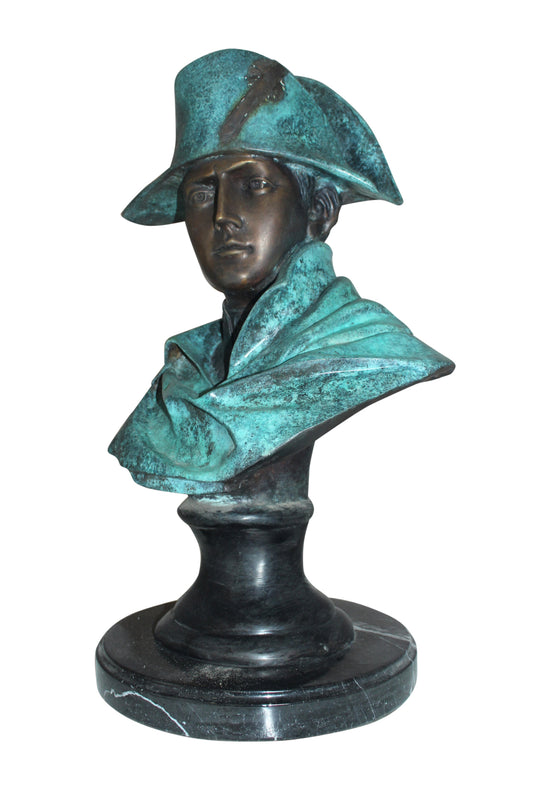 Napoleon Bust Bronze Statue -  Size: 14"L x 12"W x 24"H. 