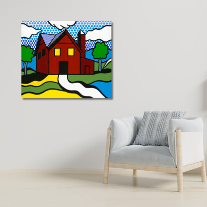 Next Door to Master, Acrylic Painting, Stretched Canvas, Art by Jozza 40" x 36"