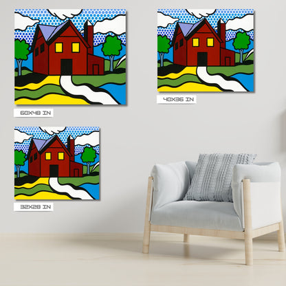 Next Door to Master, Acrylic Painting, Stretched Canvas, Art by Jozza 32" x 28"
