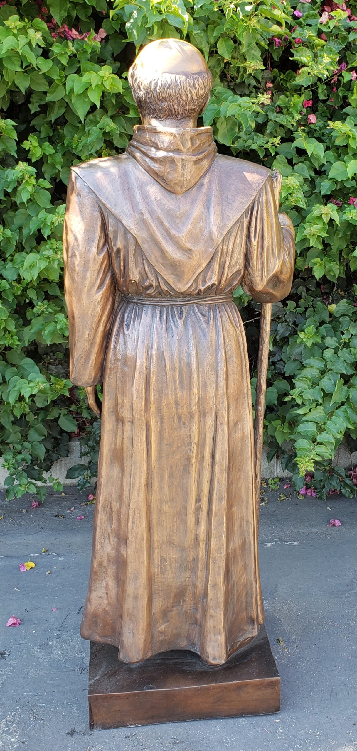 St. Serra Bronze Statue Brown Patina -  Size: 22"L x 19"W x 62"H.