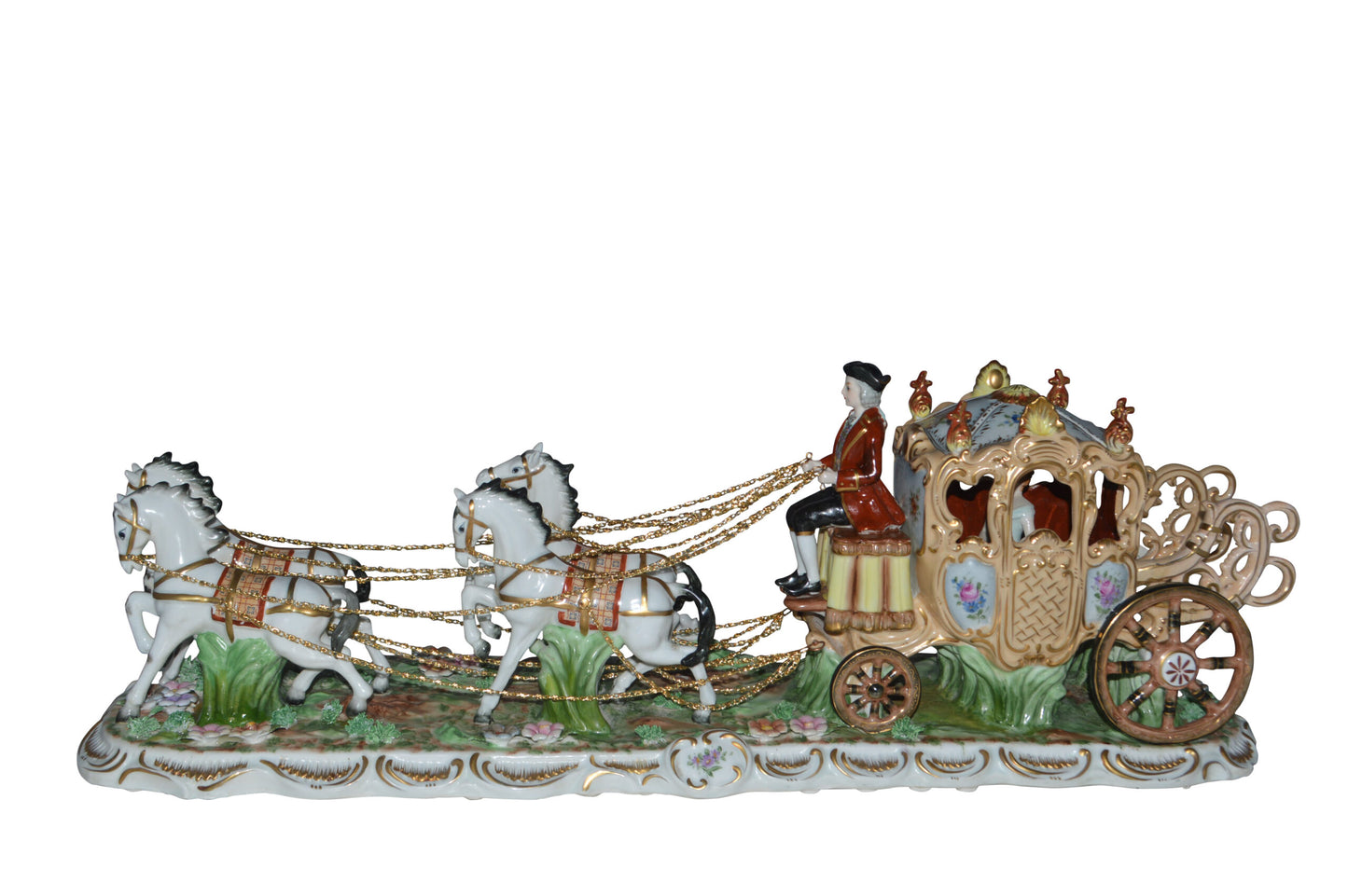 Porcelain Carriage with Princess -  Size: 32"L x 10"W x 11"H.
