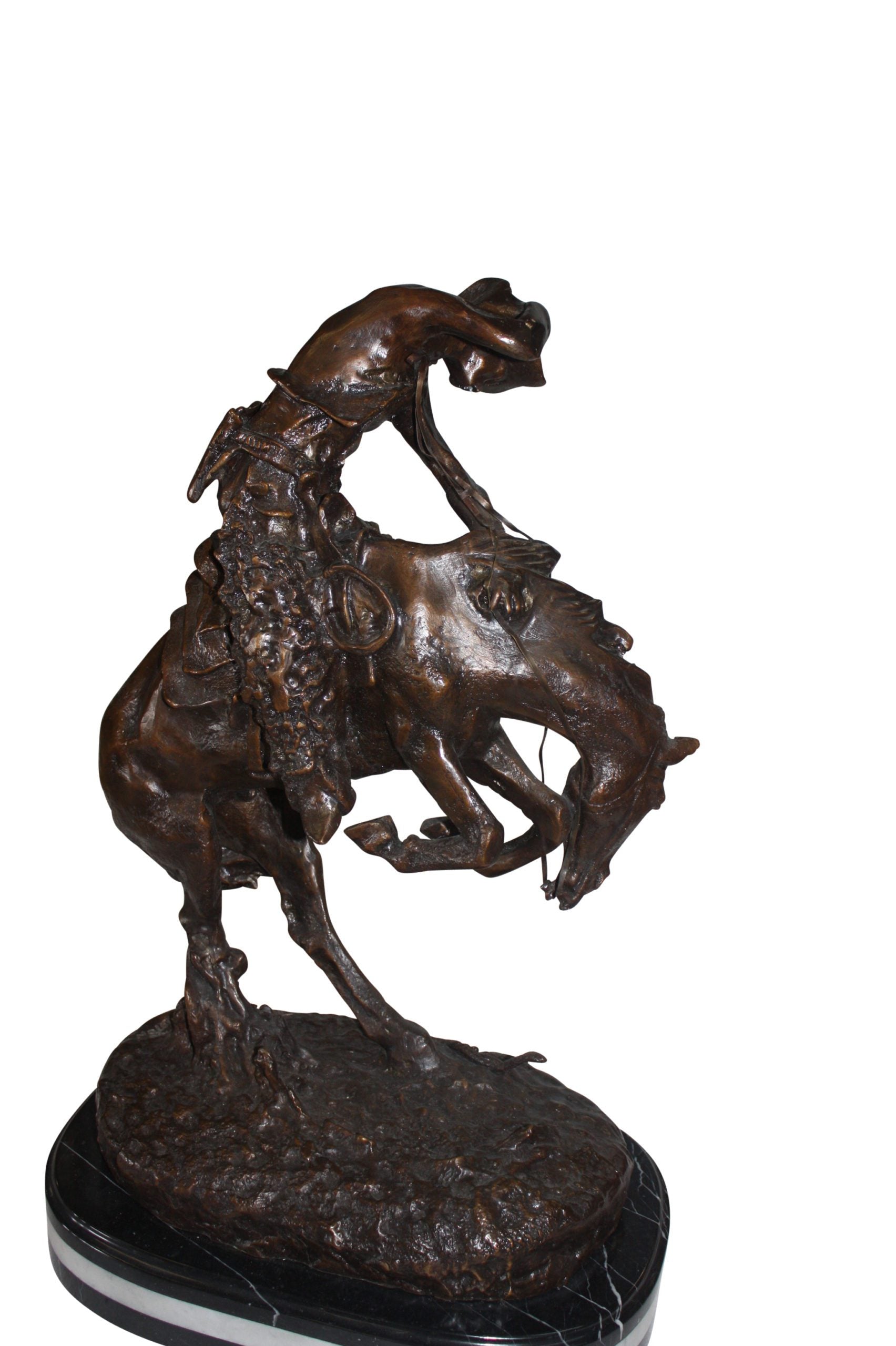 Rattlesnake by Remington Bronze Statue -  Size: 17"L x 10"W x 25"H. 