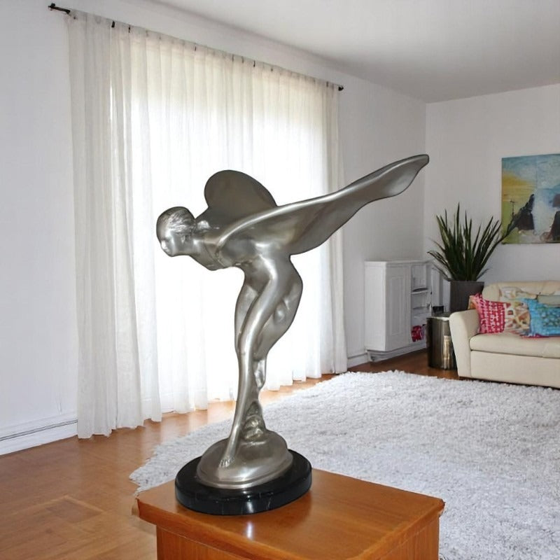 Rolls Royce -Large Bronze Statue -  Size: 14"L x 17"W x 18"H.