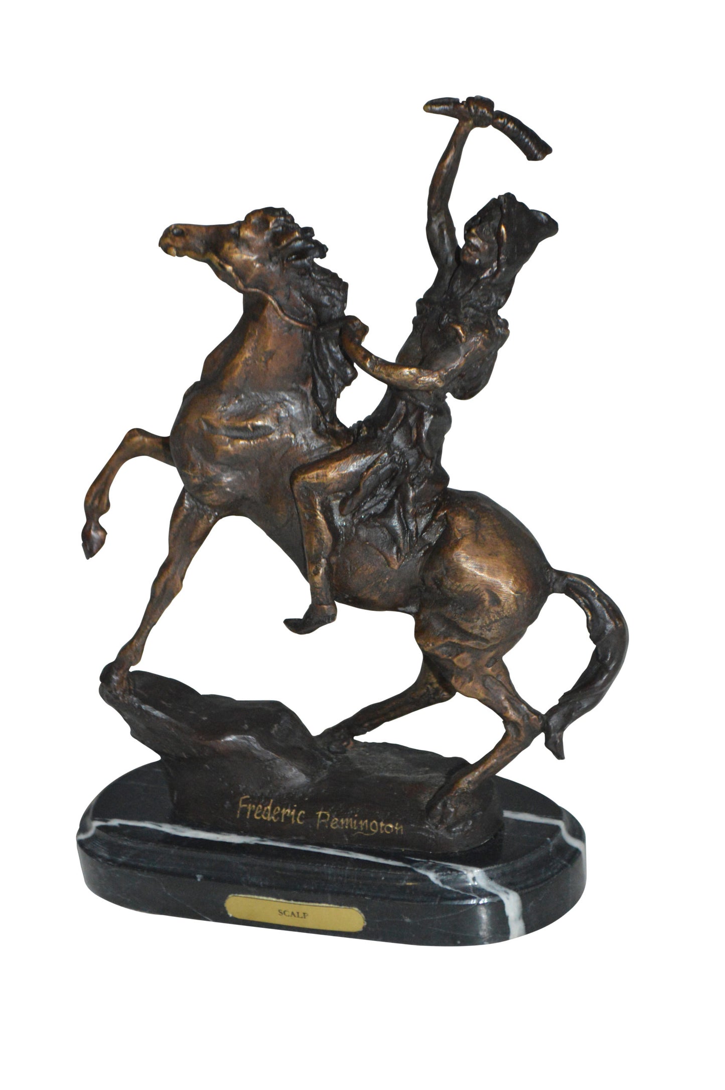 Scalp By Remington Bronze Statue -  Size: 3"L x 7"W x 10"H. 