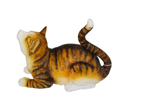 Squat cat Bronze Statue -  Size: 12"L x 6"W x 9"H. 