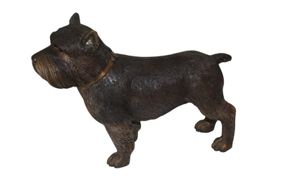 Terrier dog Bronze Statue -  Size: 19"L x 5"W x 14"H. 