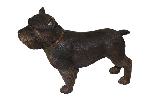Terrier dog Bronze Statue -  Size: 19"L x 5"W x 14"H. 