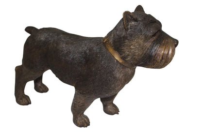 Terrier dog Bronze Statue -  Size: 19"L x 5"W x 14"H. 