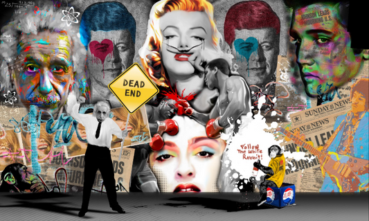 The movement Painting by Rudinsky -  Mixed Media -  Size: 48"L x 72"W x 2"H.