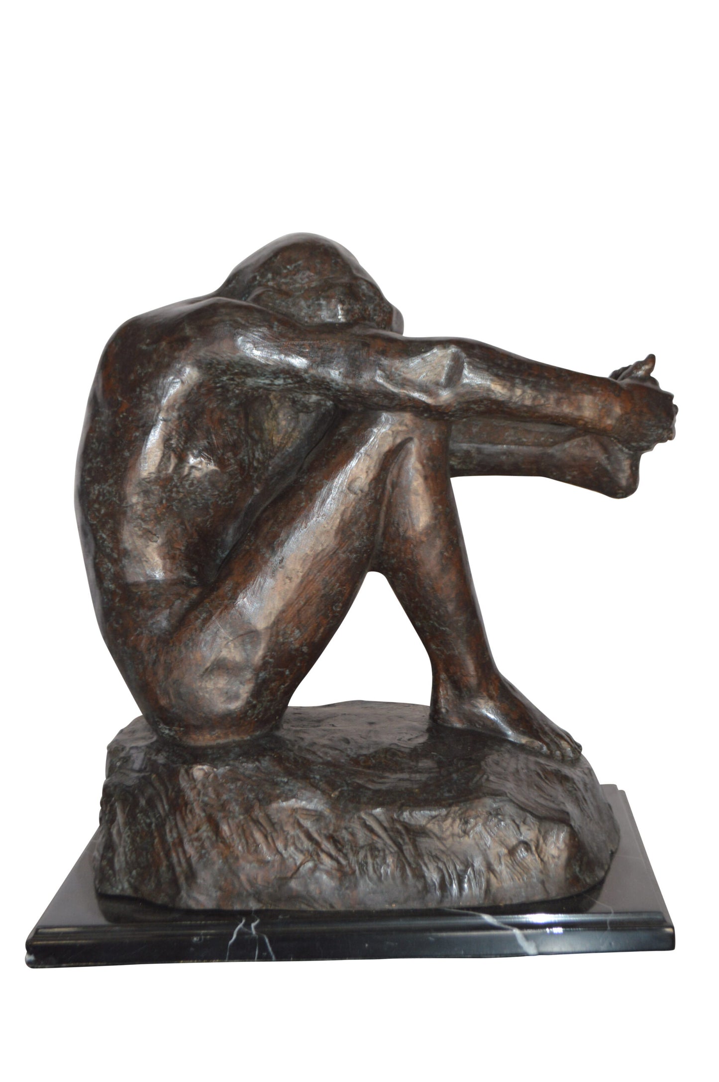 The Despair Rodin Replica Bronze Statue -  Size: 12"L x 11"W x 19"H.
