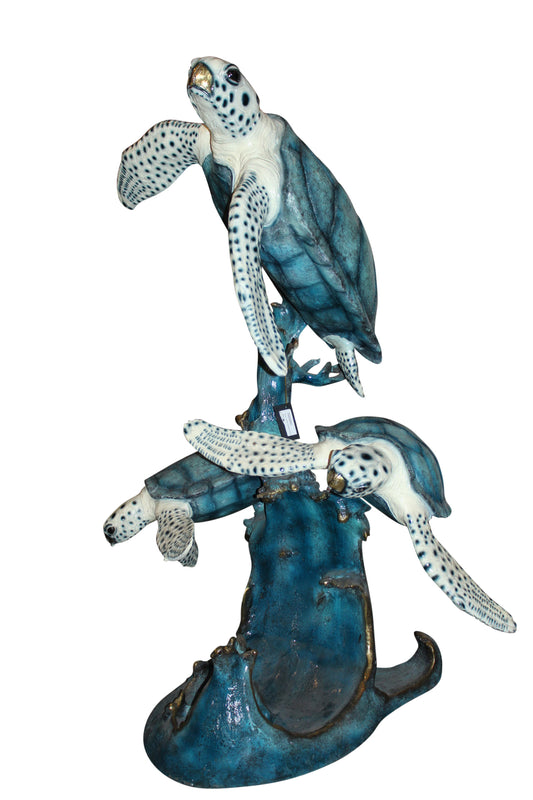 Three turtles - large fountain Bronze Statue -  Size: 34"L x 54"W x 68"H. 