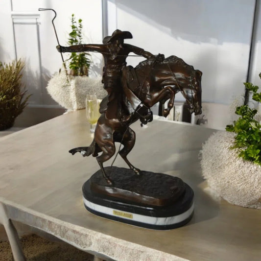 Jumbo Bronco Buster  by Remington Bronze Statue -  Size: 19"L x 11"W x 36"H.