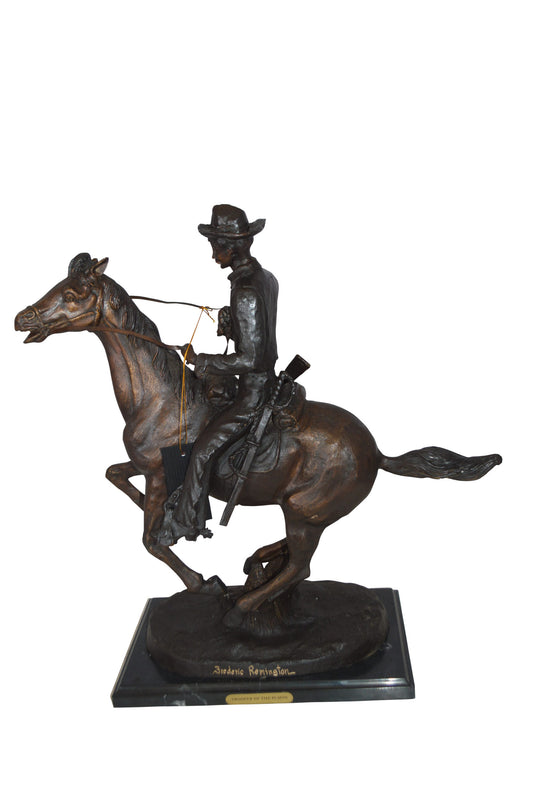 Trooper of the Plains Bronze Statue by Remington -  Size: 9"L x 22"W x 22"H. 
