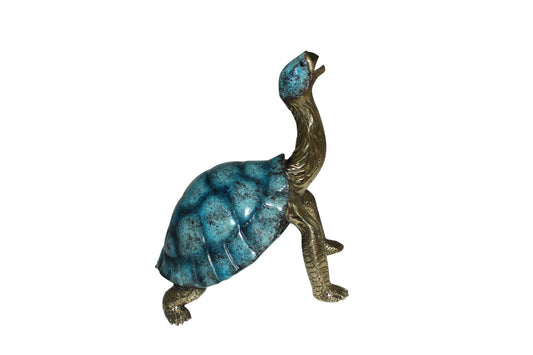 Turtle with special patina Bronze Statue -  Size: 14"L x 10"W x 15.5"H. 