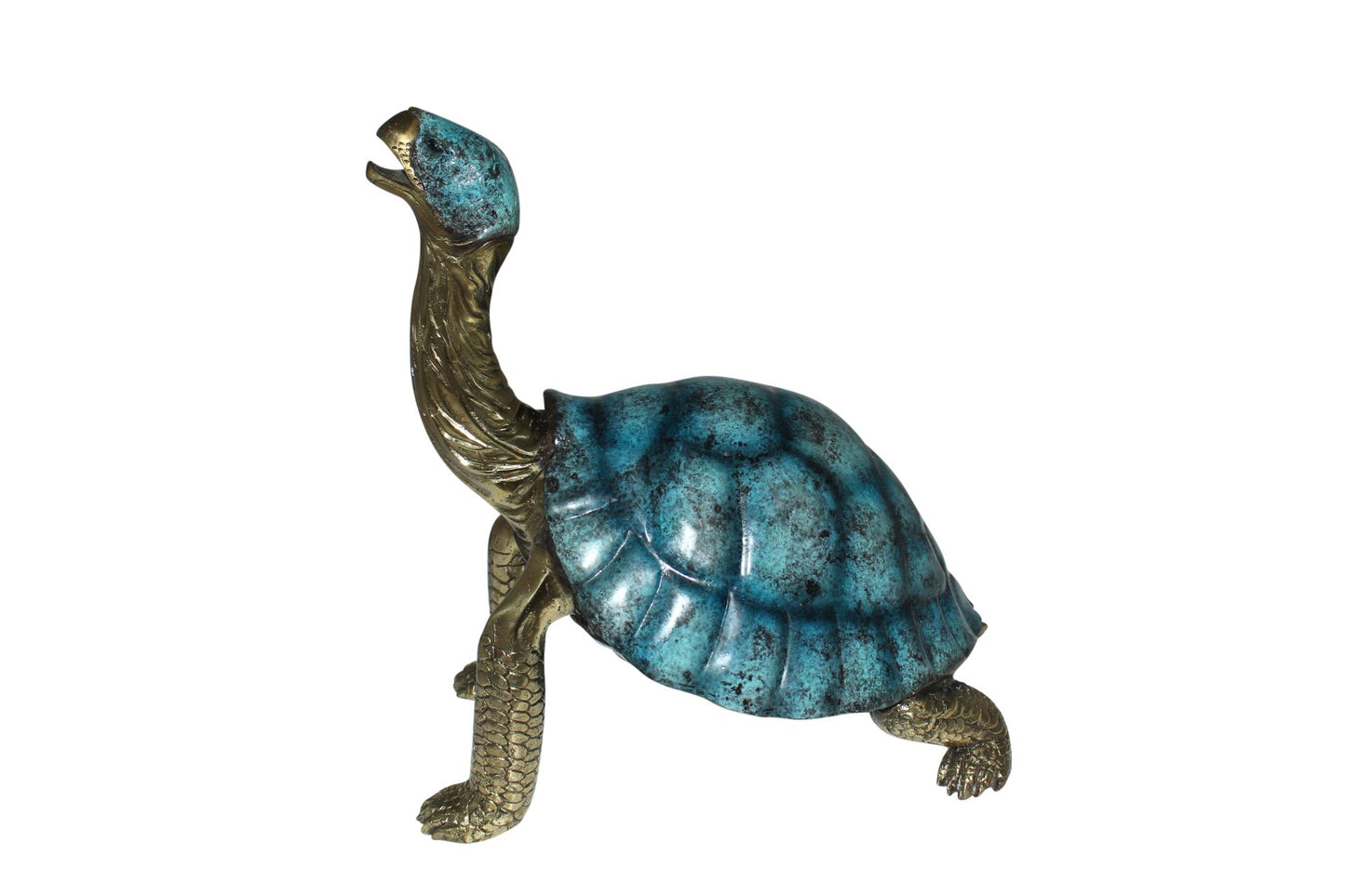 Turtle with special patina Bronze Statue -  Size: 14"L x 10"W x 15.5"H. 