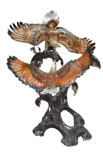 Two Eagles Fighting -Giant Bronze Statue -  Size: 64"L x 44"W x 92"H. 
