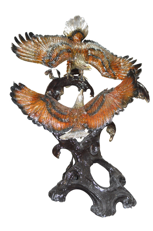 Two Eagles Fighting -Giant Bronze Statue -  Size: 64"L x 44"W x 92"H. 
