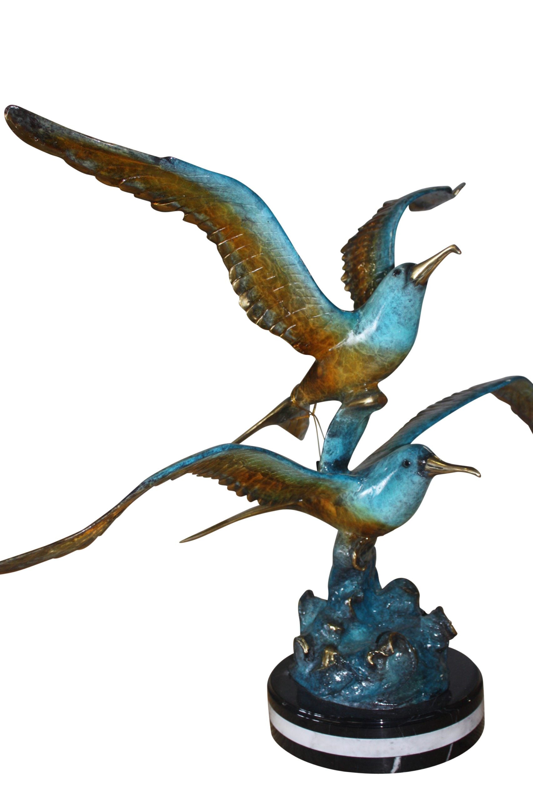 Two Seagull flying  - Bronze Statue -  Size: 36"L x 17"W x 27"H. 
