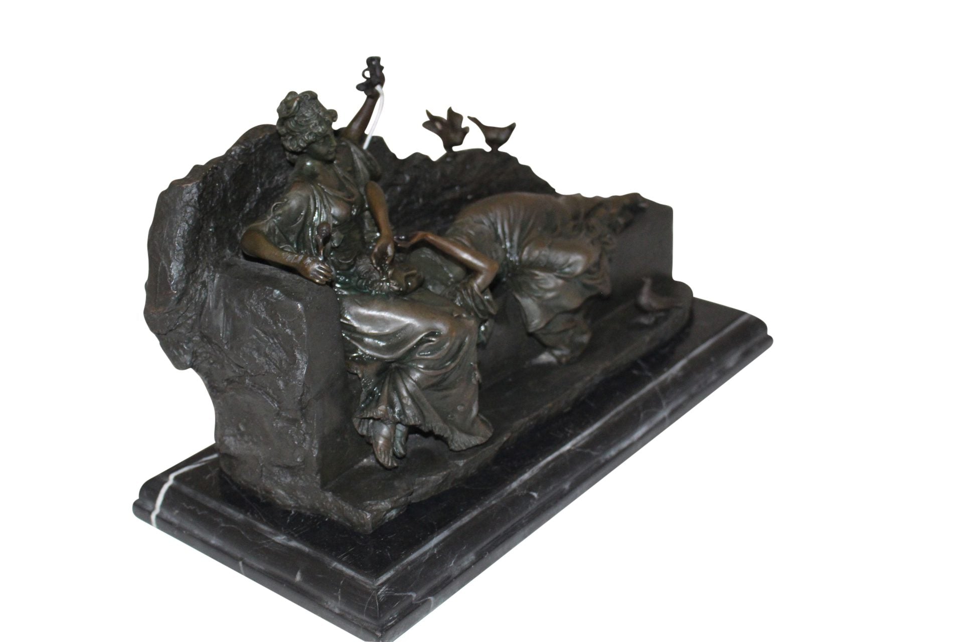 Two ladies Bronze Statue -  Size: 14.5"L x 7"W x 9"H. 