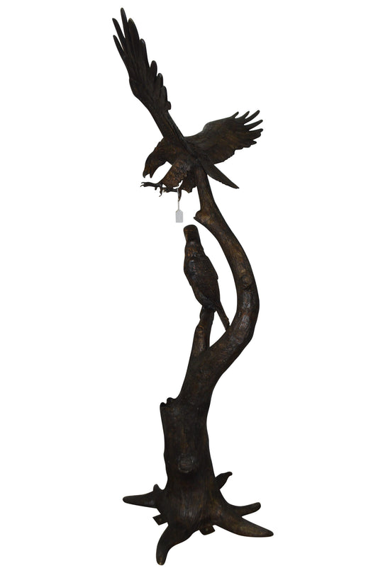 Two Eagles on a Tree -  Size: 47"L x 30"W x 94"H.