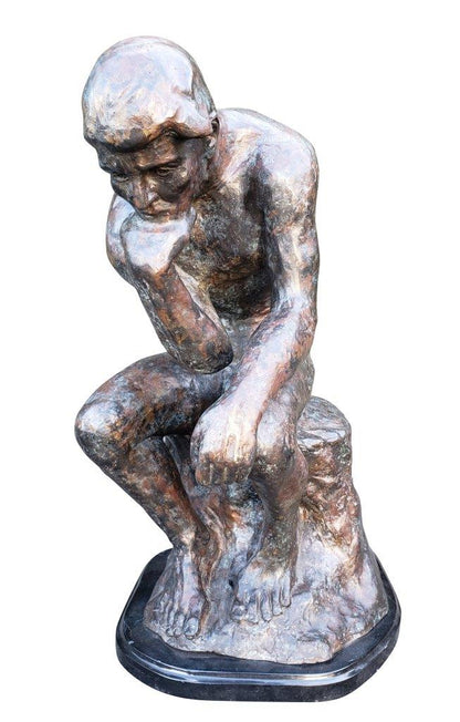 The Thinker Bronze Statue Rodin Replica -  Size: 16"L x 12"W x 24"H.