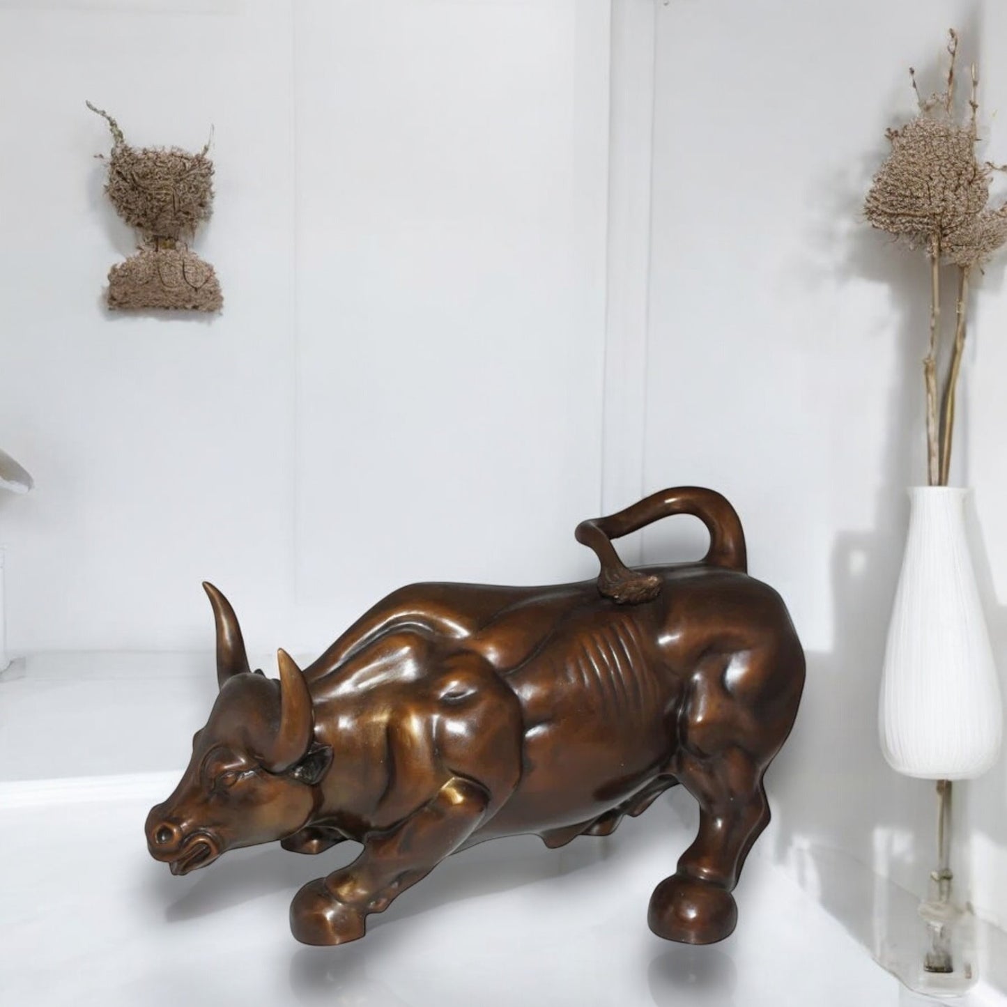 Wall street Bull -large Bronze Statue -  Size: 28"L x 16"W x 22"H.