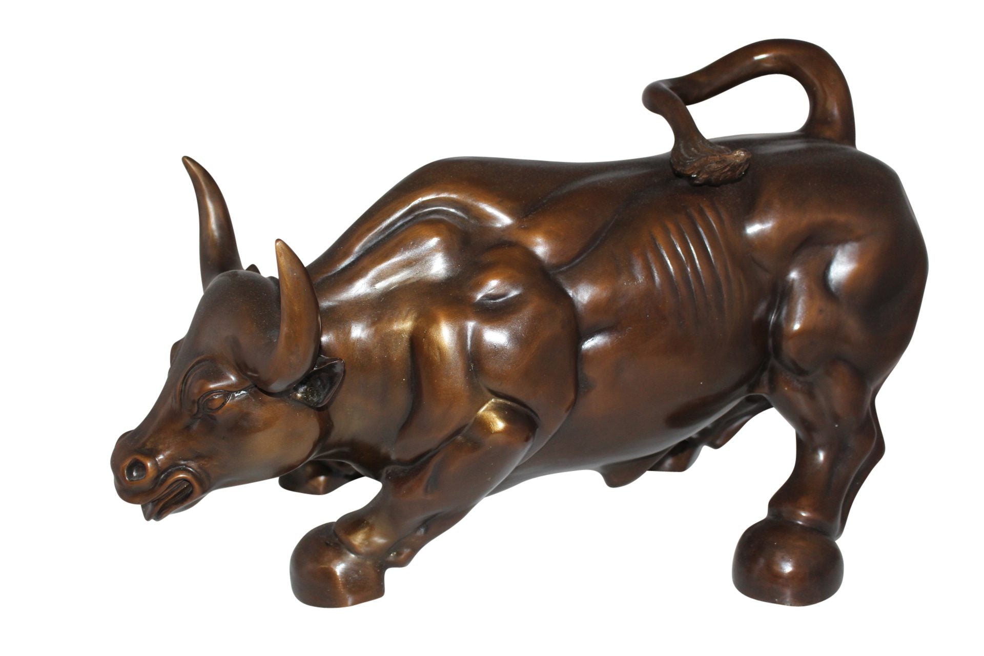 Wall street Bull -large Bronze Statue -  Size: 28"L x 16"W x 22"H. 