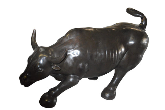 Wall street Bull - large Bronze Statue -  Size: 22"L x 50"W x 33"H. 