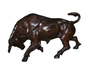 Wall street bull - small, Bronze Statue -  Size: 15"L x 4"W x 10"H. 