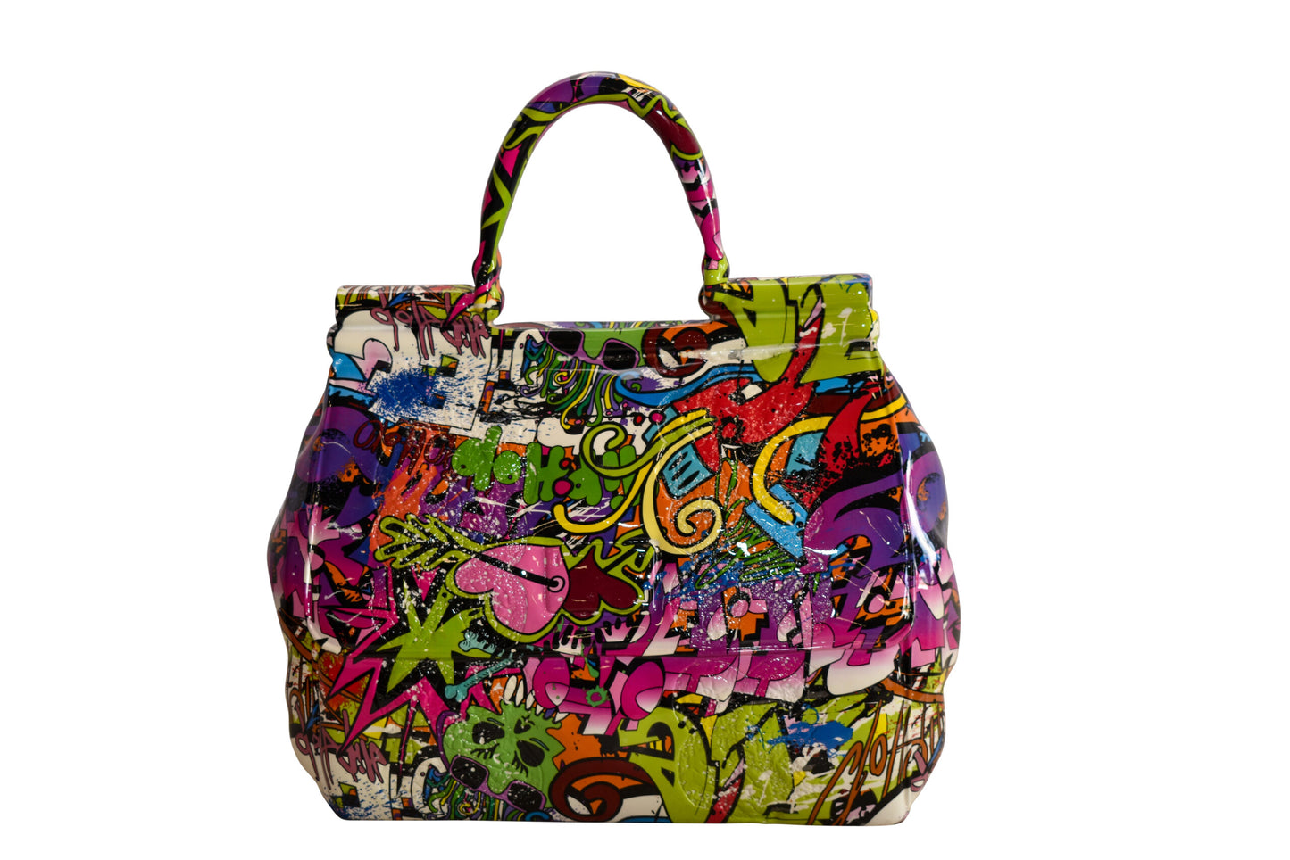 Graffiti Hand Bag Resin Statue 6" x 14" x 15"H