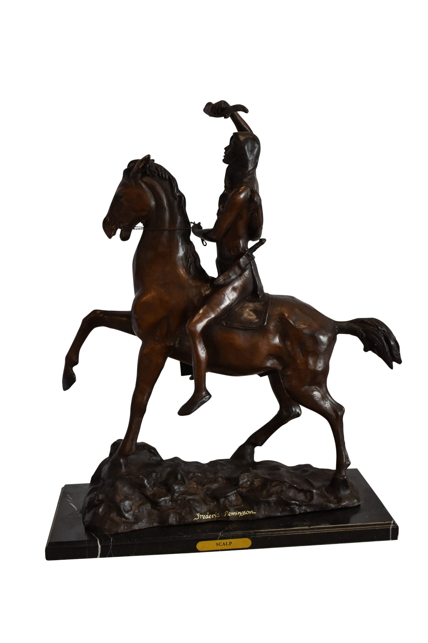 Remington Replica of The Scalp Bronze Statue 22" x 6" x 26"H