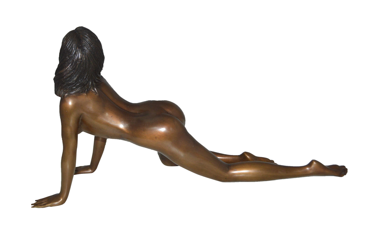 Nude Crawling Women Erotic Bronze Statue Art Nude- Size: 24"L x 10"W x 11"H.