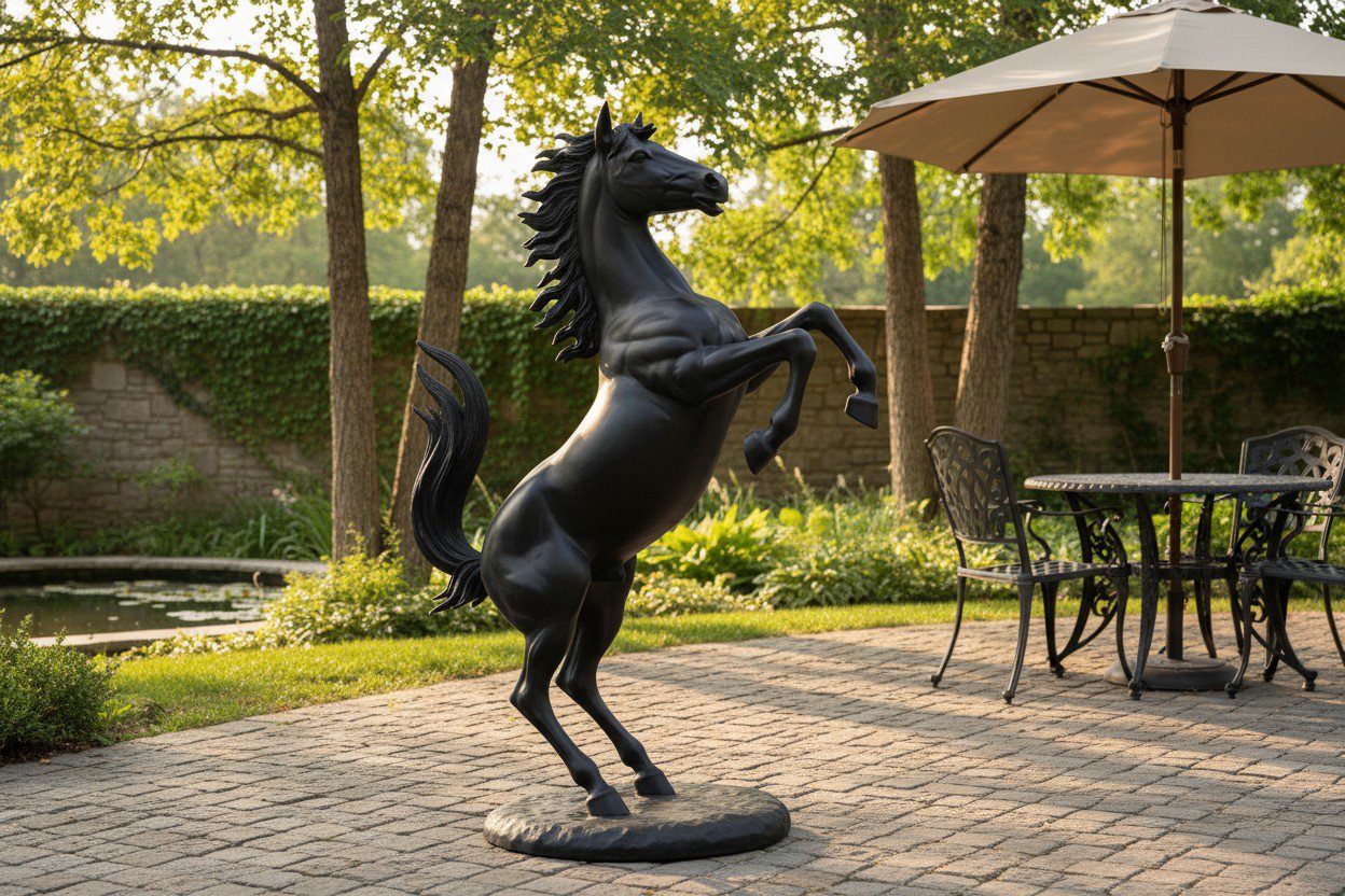 Ferrari Horse Bronze Statue Large -  Size: 26"L x 42"W x 61"H.