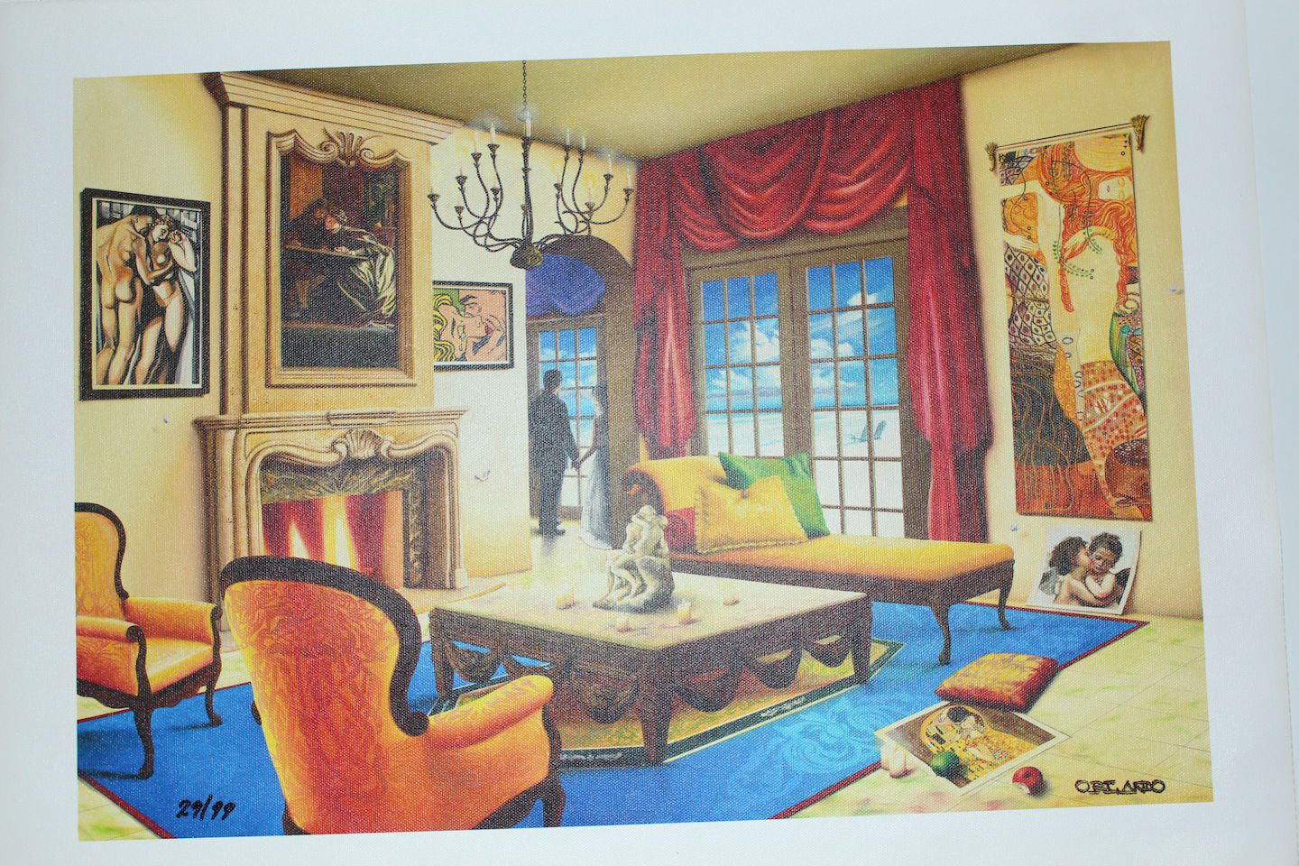 Orlando Quevedo Giclée - Love Story Painting -  Size: 21"L x 13.5"W