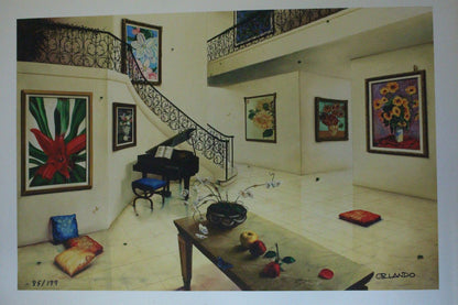 Orlando Quevedo Giclée "Day of Love IV" Painting -  Size: 21"L x 13.5"W